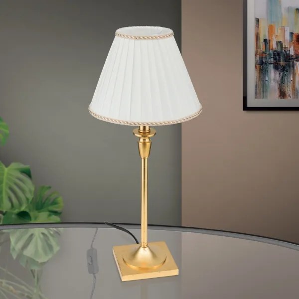 Orion LA 4-1049/1 - Stolná lampa FONSA 1xE27/60W/230V biela/zlatá