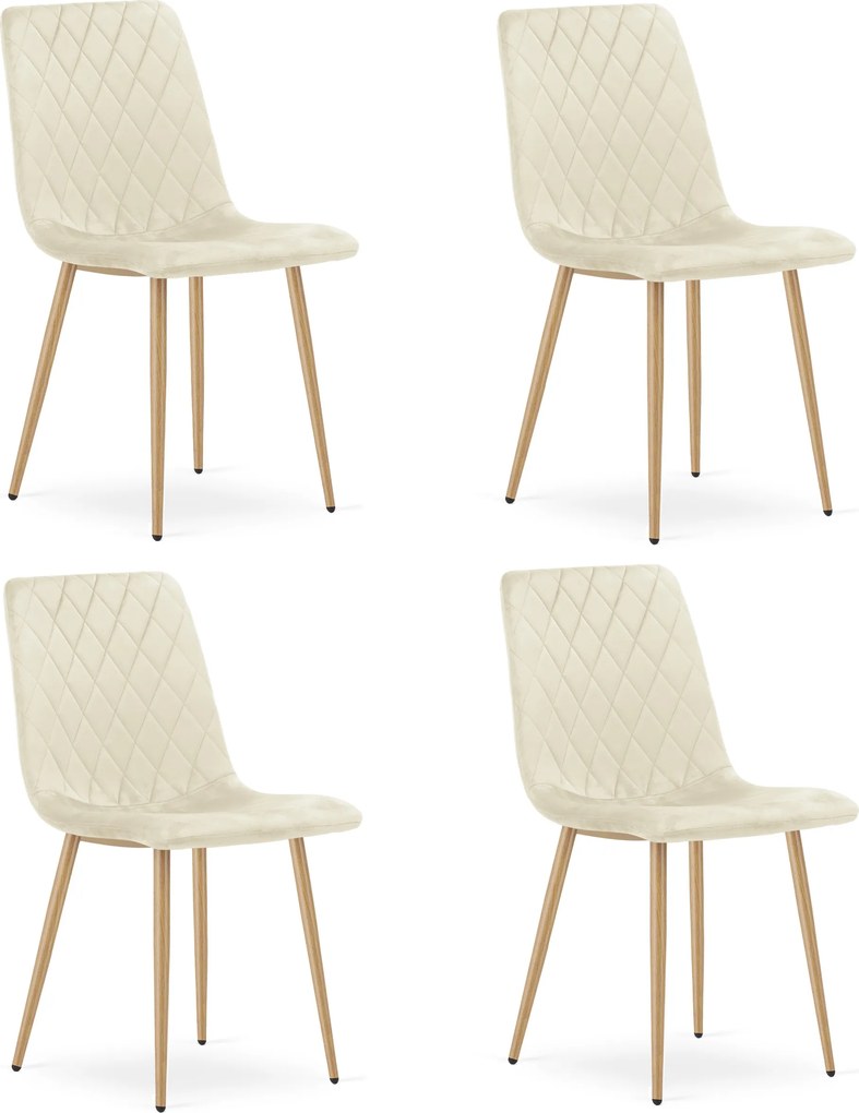 Set 4 kresiel TURIN - béžový zamat