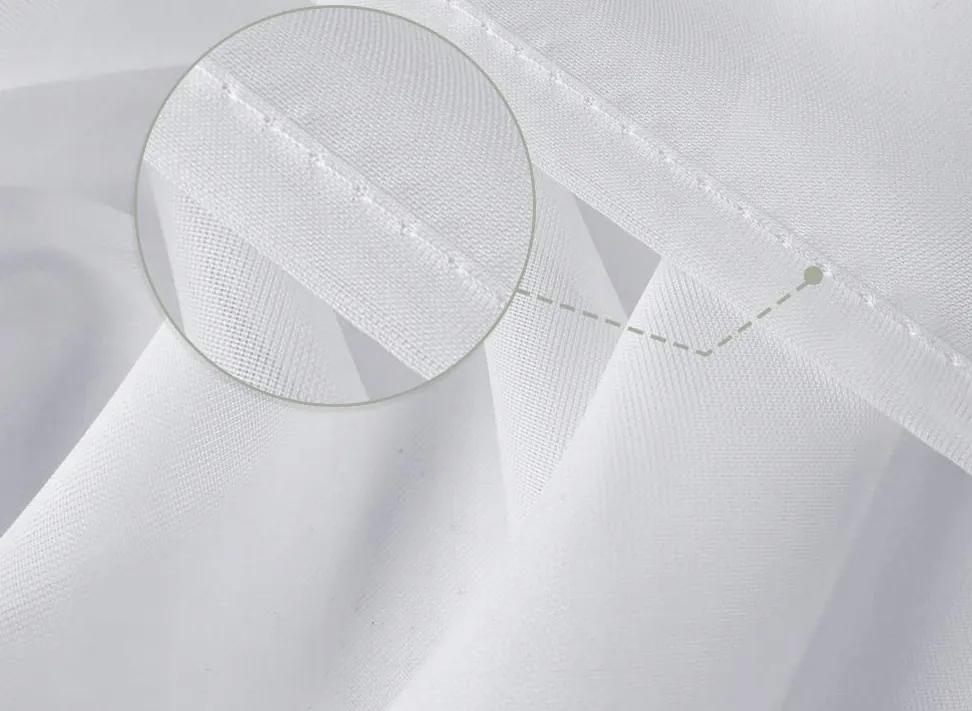 Dekorstudio Jednofarebná záclona GLAMOUR 1 - Biela - vlastný rozmer Uchytenie závesu: Dekoračné krúžky biele, Šírka záclony: 100cm