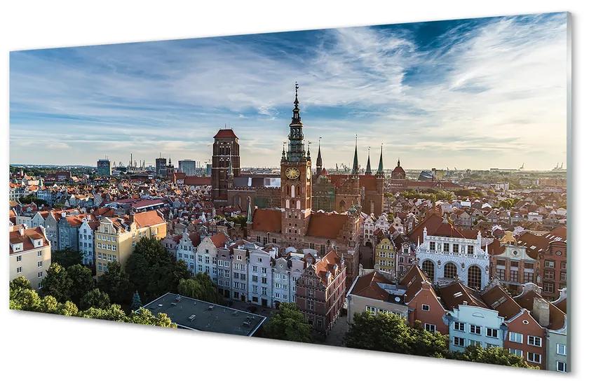 Obraz na akrylátovom skle Gdańsk panorama kostol 140x70 cm