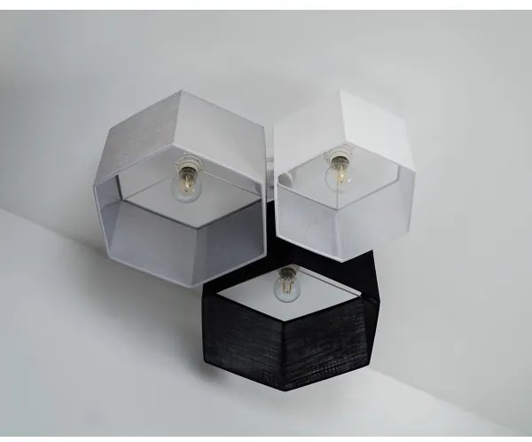 Duolla - Prisadený luster ROLLER TRIO HEX 3xE27/15W/230V čierna/šedá/biela