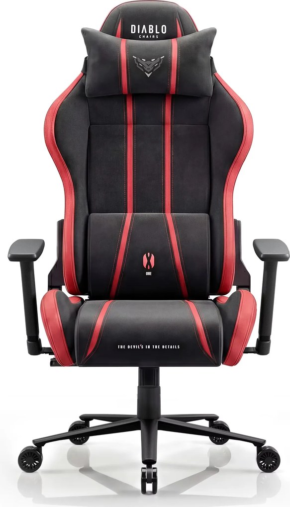 Herné kreslo z látkovým poťahom King Size, čierny-červený: Diablo X-One 2.0 Bloody Mary