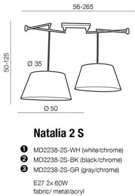 Škandinávsky luster Natalia 2S