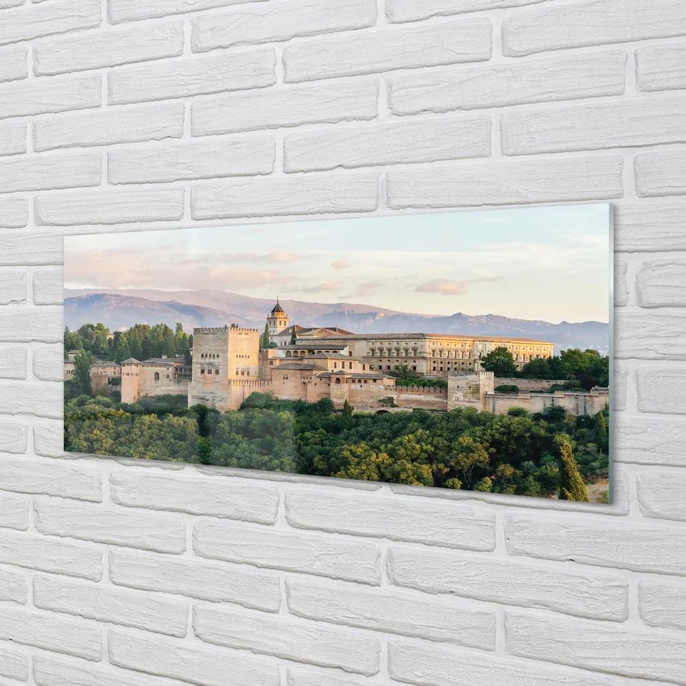 Obraz na akrylátovom skle Španielsko castle horský les 120x60 cm