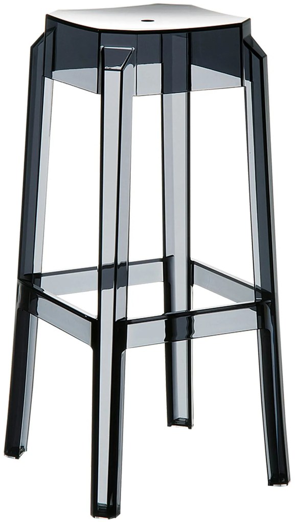 Plastová barová stolička FOX - Čierna transparent