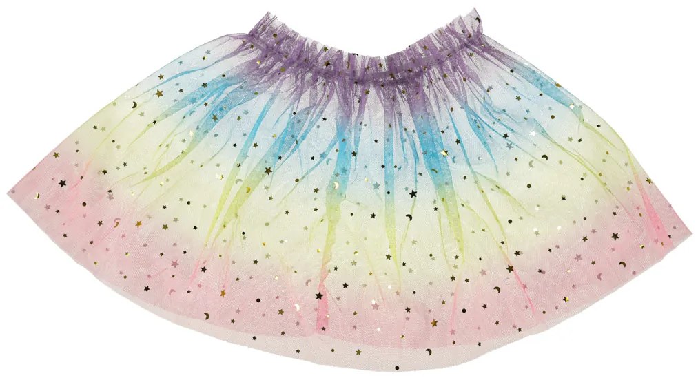 KIK Detská dúhová kozmetická sada 22 ks – tylová sukňa, jednorožcová taštička, trblietky 5+