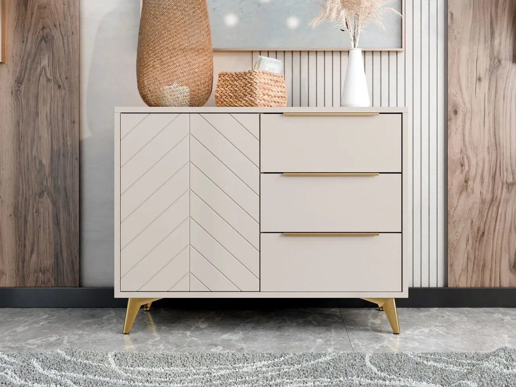 Komoda Siprynt 100 1D3SZ, Farby: pieskovo béžová