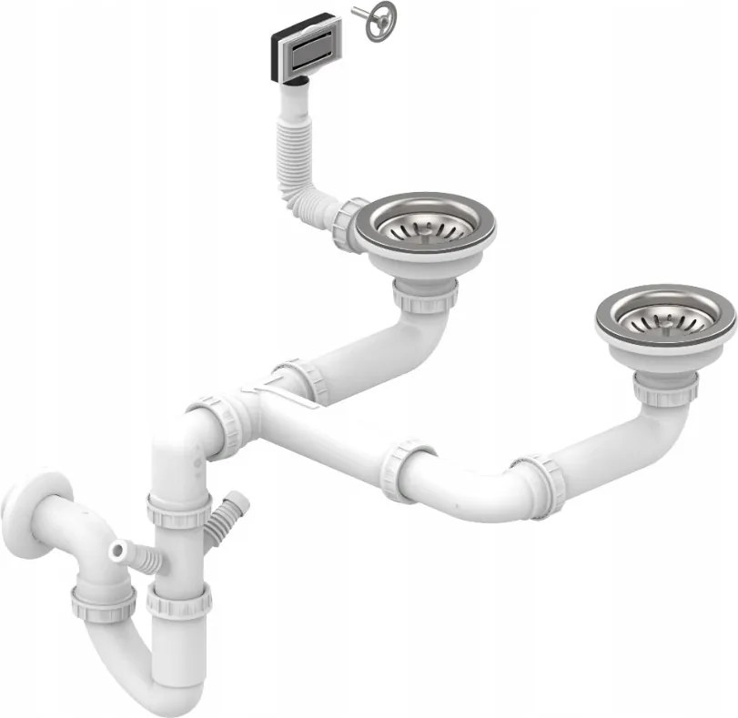 Erga HD, 2-komorový oceľový drez 780x480x215 mm, brúsená oceľ, ERG-MLS-LEX7848