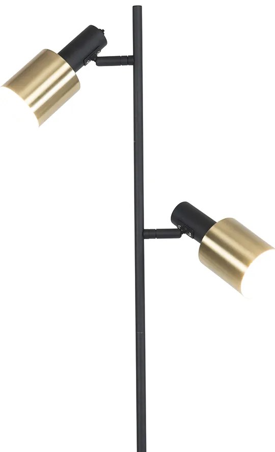 Inteligentná stojaca lampa čierna so zlatom vrátane 2 Wifi A60 - Stijn