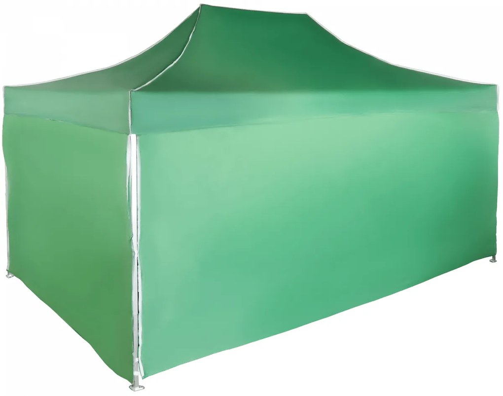 Rýchlorozkladací  nožnicový stan  3x4,5m – hliníkový, Zelená, 4 bočné plachty