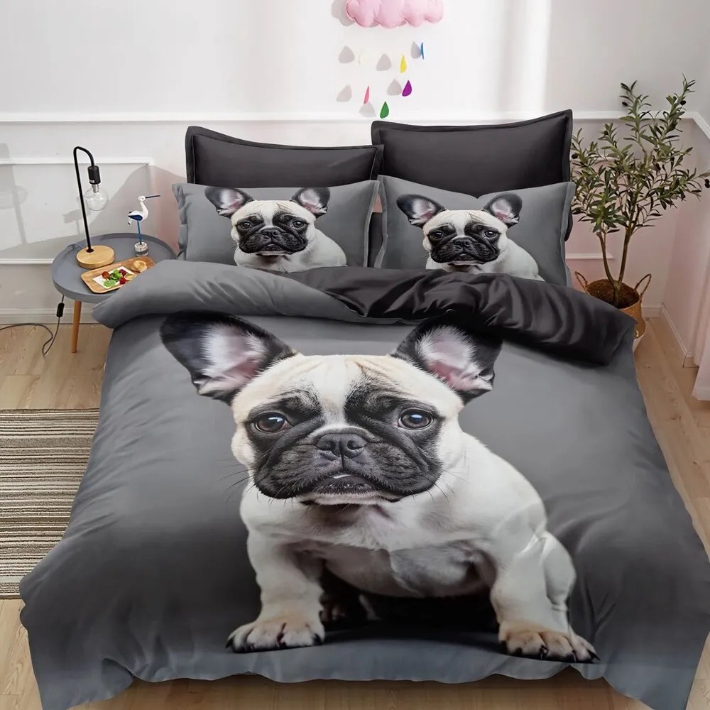 Obliečky BULLDOG GREY 3-dielna sada 140x200 cm
