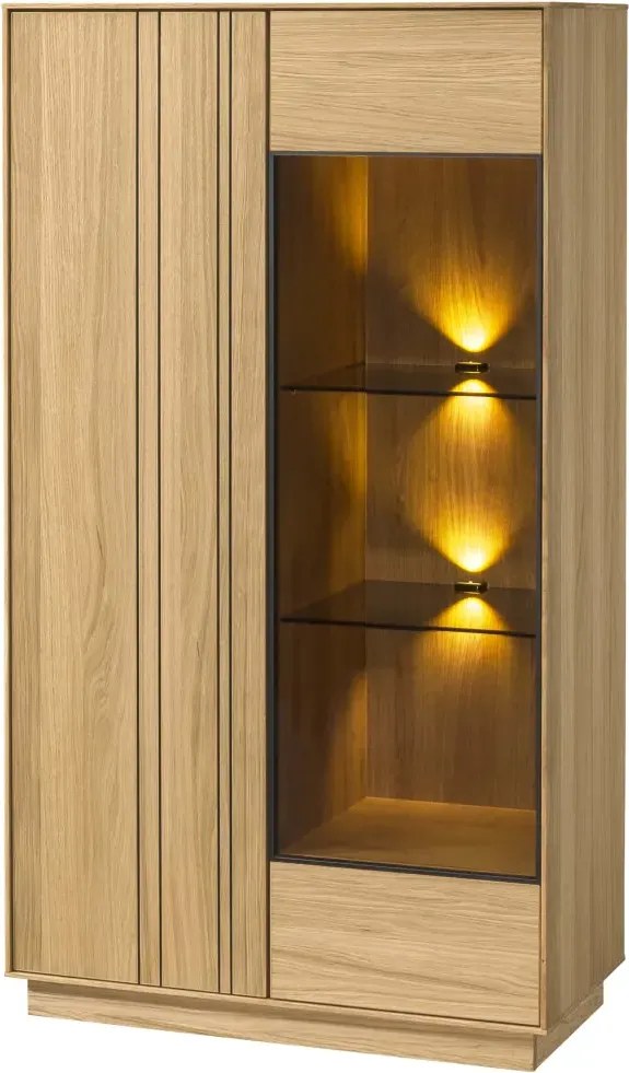 Vitrína s LED osvětlením Join 80 cm z masivu dub přírodní