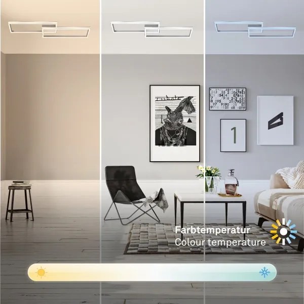 Briloner 3761019 - LED stmievateľné stropné svietidlo LED/45W/230V 2700-6500K + diaľkové ovládanie matný chróm