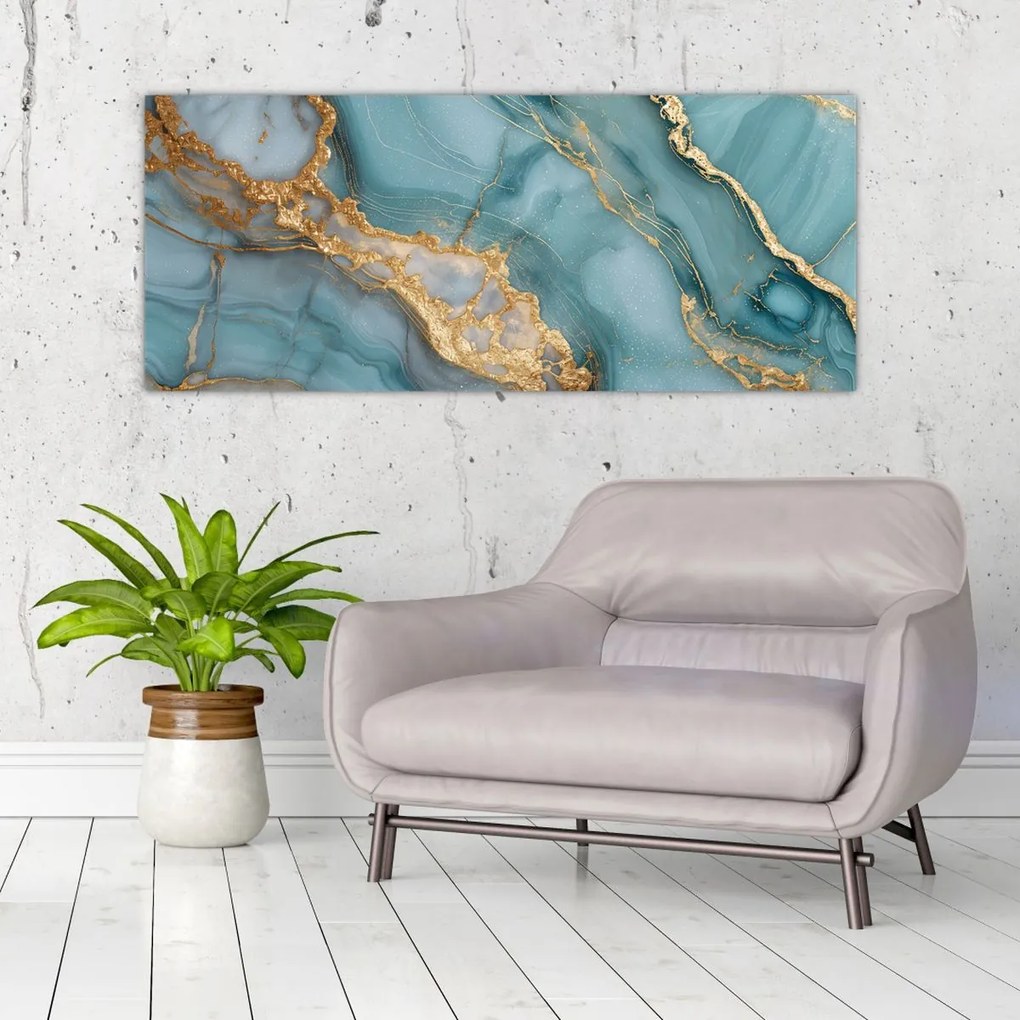 Obraz - Tyrkysový mramor (120x50 cm)