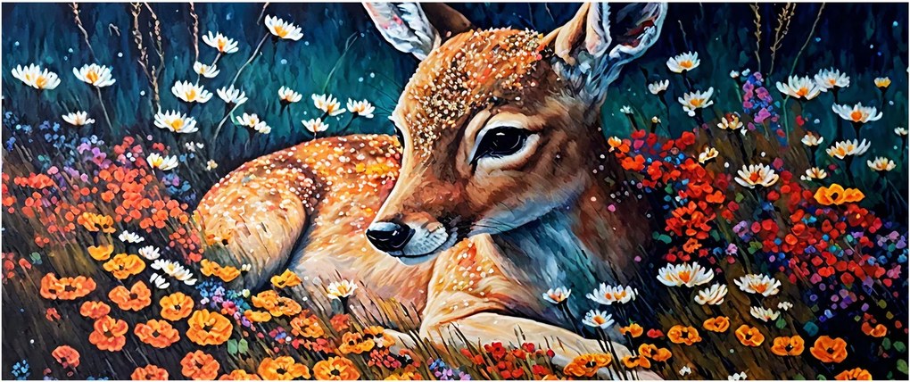 Obraz - Maľované srne (120x50 cm)