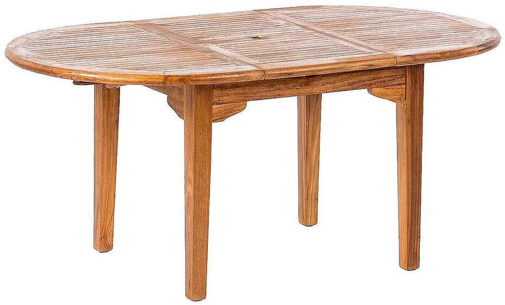 DEOKORK Teakový stôl ELEGANTE 130 / 180 × 100 × 78 cm | ovál | rozkladacia