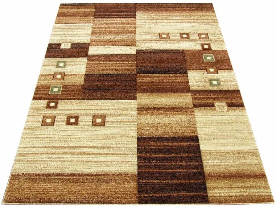 Kusový koberec kockovaný hnedý, Velikosti 70x140cm