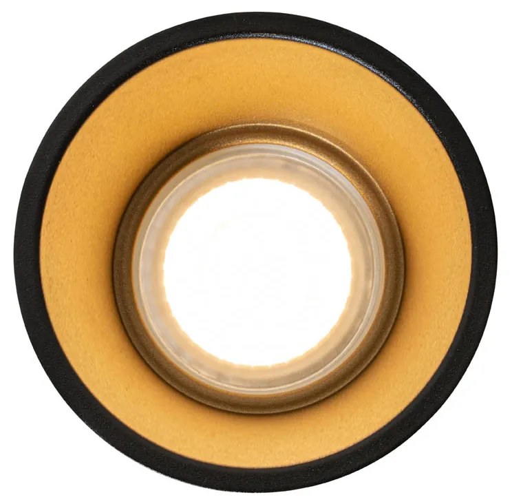 Sada 6 moderných zapustených bodových svietidiel čiernych so zlatom GU10 50mm IP44 - Dept