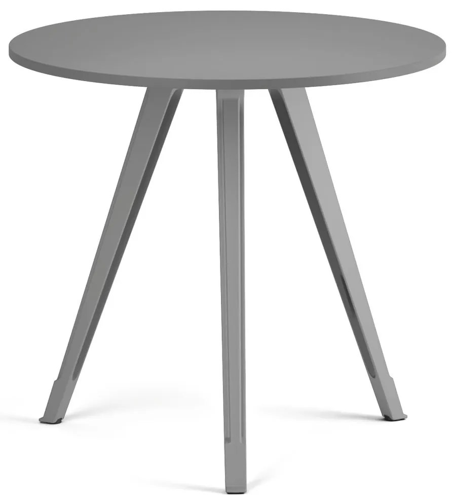 Konferenčný stôl PRIMO ZEN, priemer 80 cm, sivostrieborná podnož, grafit