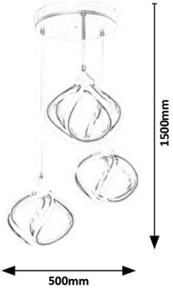 Rabalux 5693 - LED Luster na lanku AMBROSIO LED/50W/230V hnedá