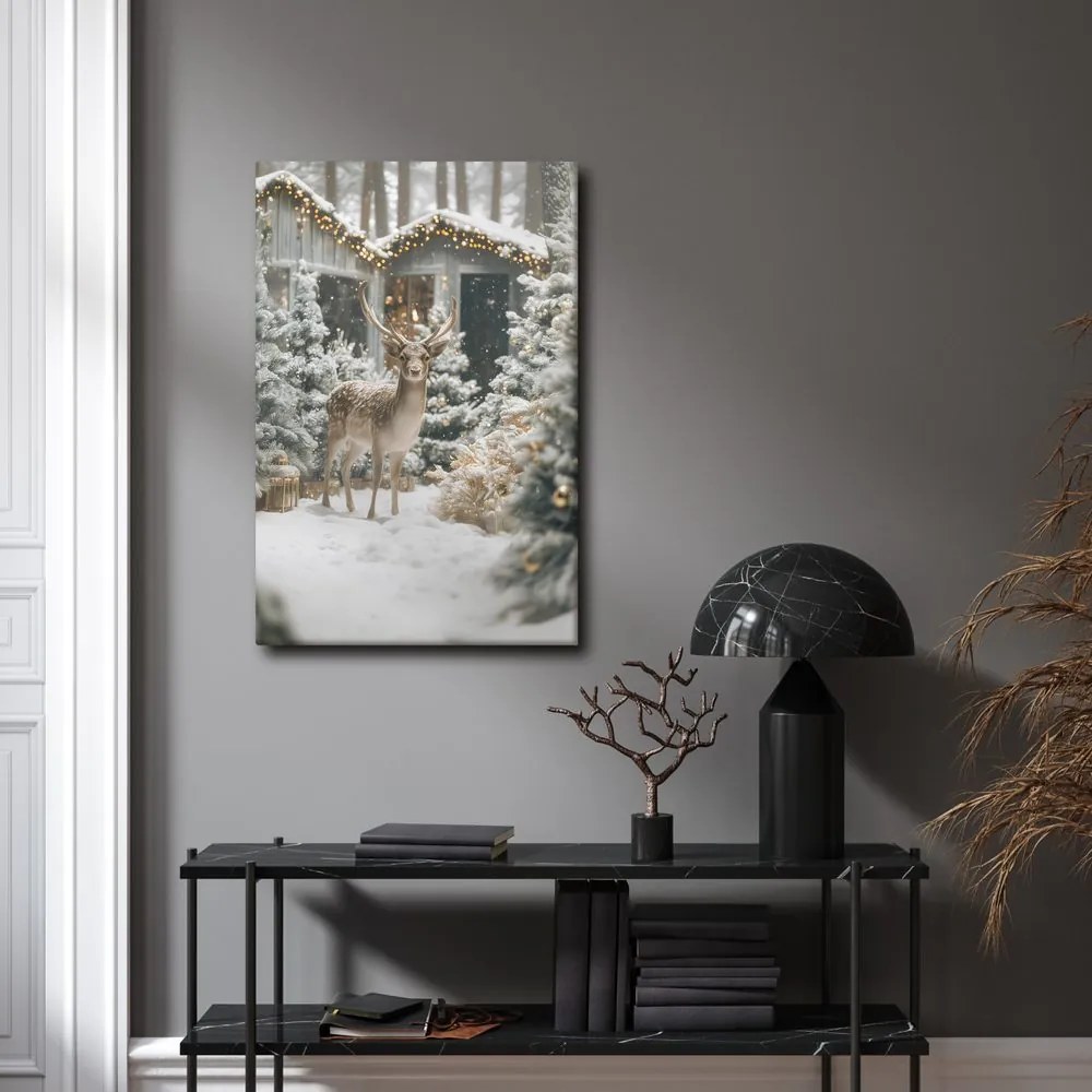 Vianočný obraz zimná rozprávka v lese