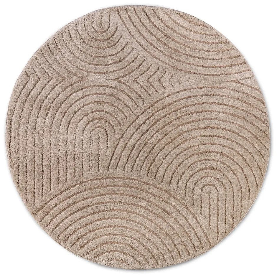 Taupe okrúhly koberec ø 200 cm Panglao New York Taupe – Elle Decoration