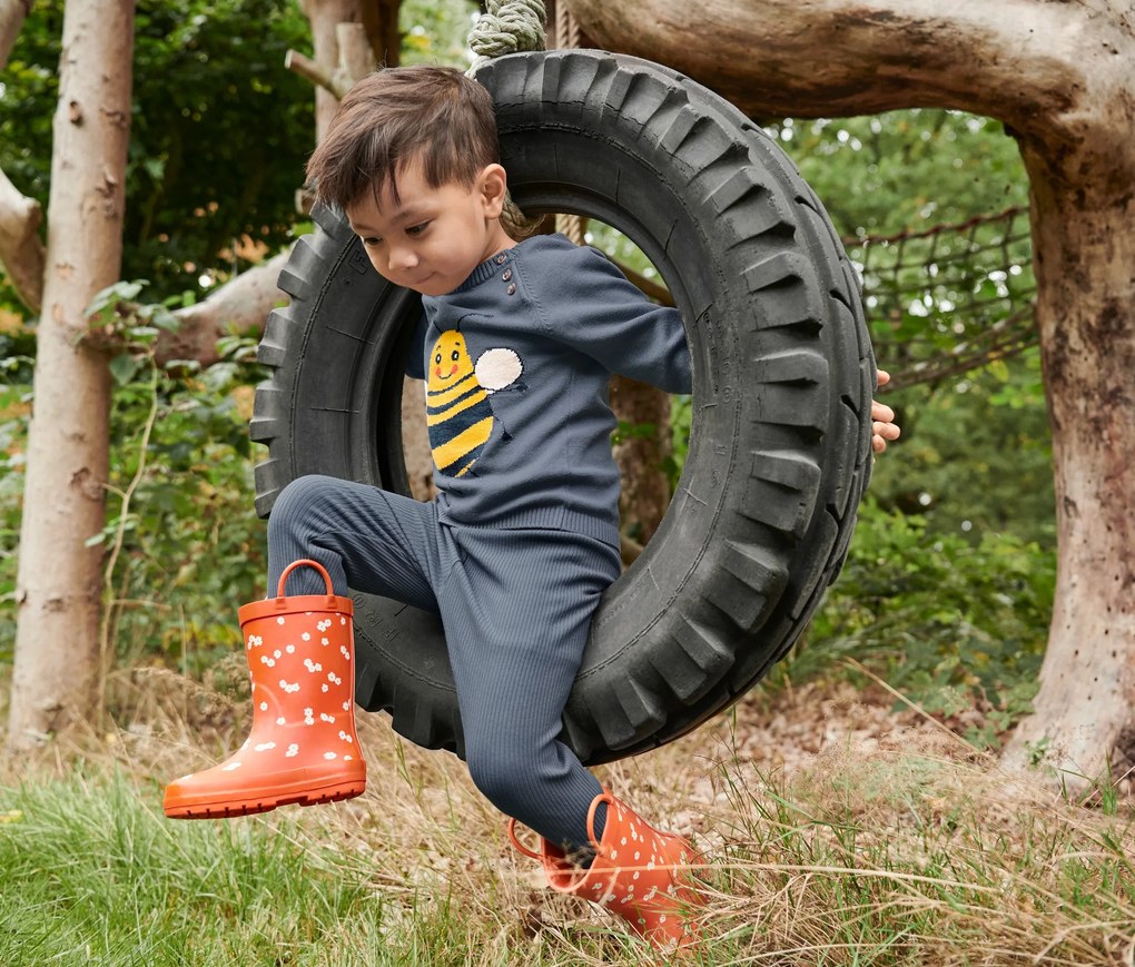 Gumové čižmy, celoplošná kvetinová potlač