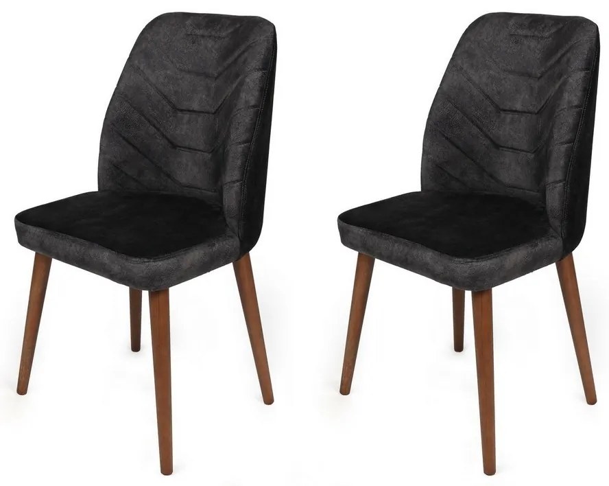 Sada jedálenských stoličiek Dallas Anthracite aWalnut, 2 ks