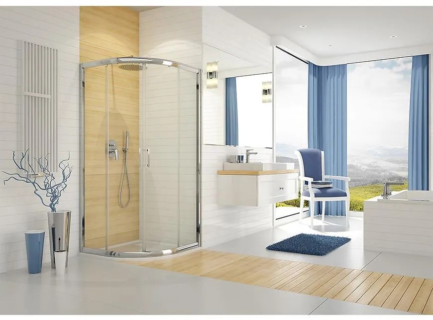 Sprchový kút štvrťkruhový KP4/TX5B 90/190 W0 SB Glass protect