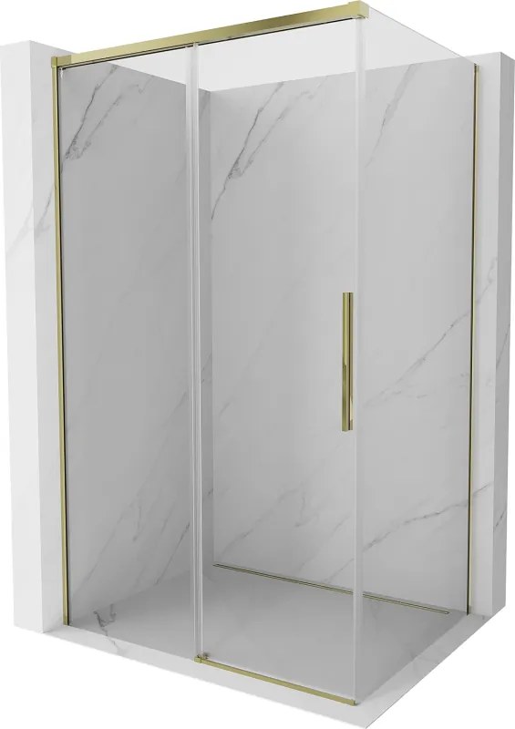Mexen Rox, posuvný sprchový kút 150 x 95 cm, číre sklo, zlatý profil, 8C2-150-095-50-00