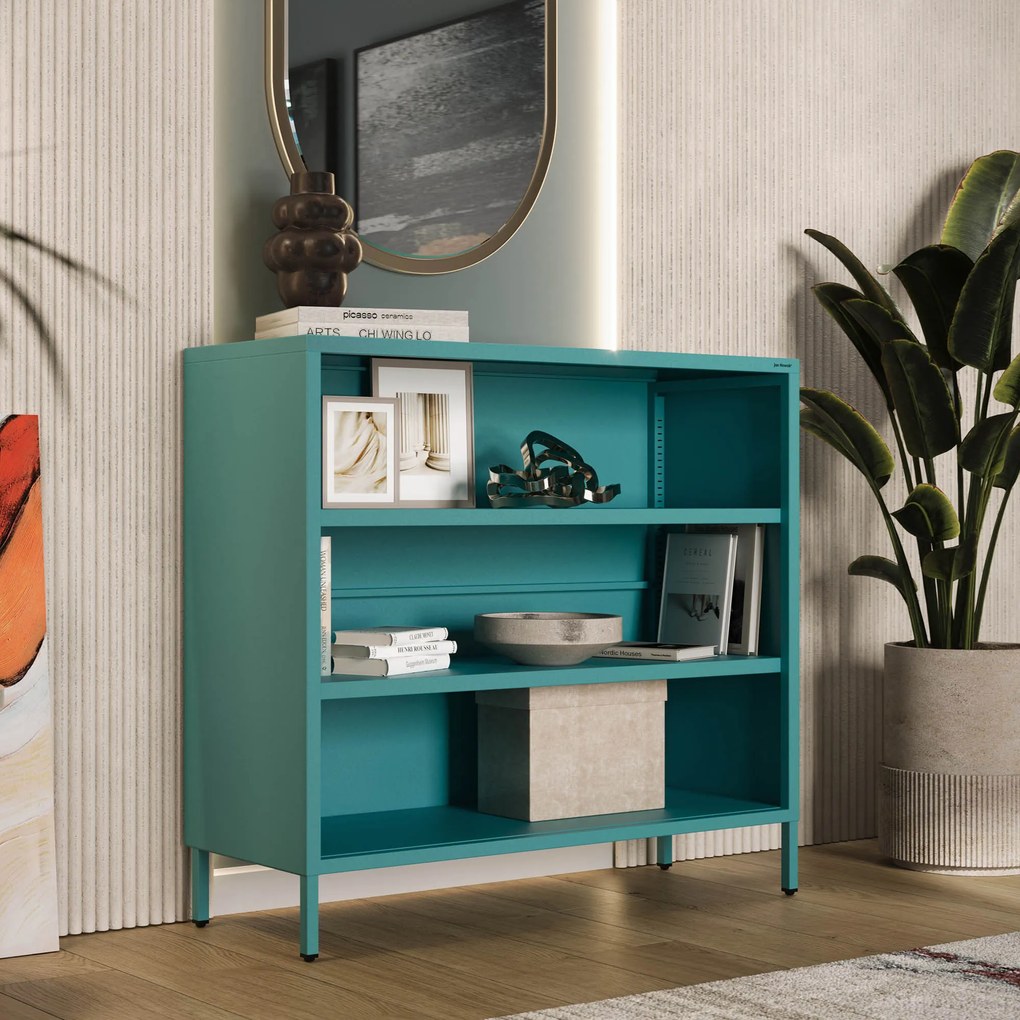 Nízky policový regál LUCA, 1000 x 900 x 350 mm, Modern: morská farba