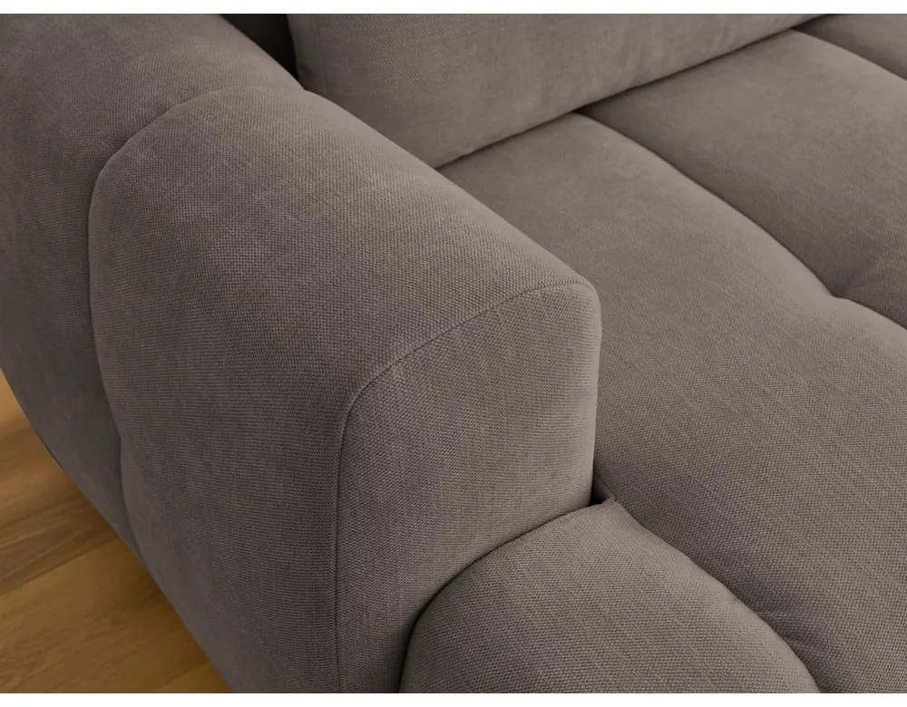 Taupe rozkladacia/s úložným priestorom rohová pohovka (pravý roh/s leňoškou) Fuji – Bobochic Paris