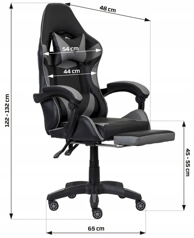 Ergonomická herná stolička CLASSIC s podnožkou oranžová