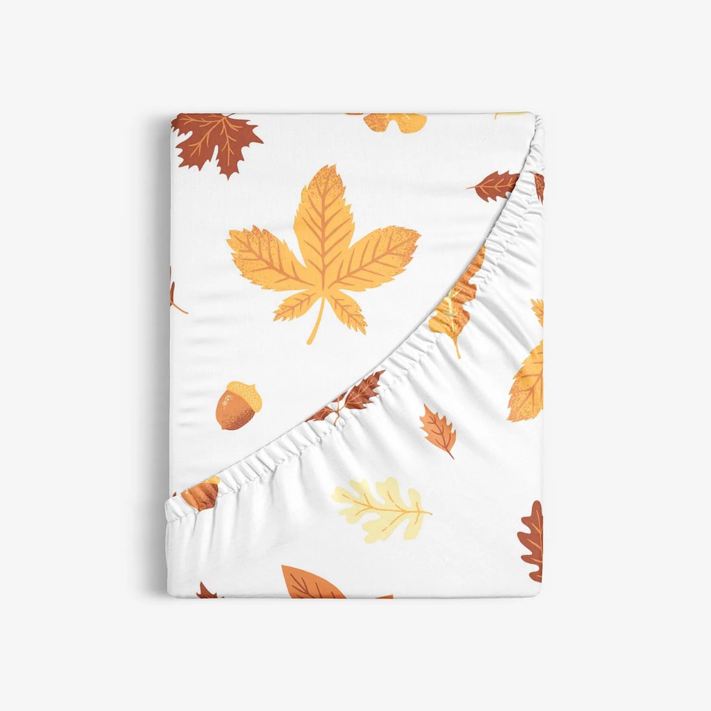 Goldea bavlnená napínacia plachta - jesenné listy 80 x 200 cm
