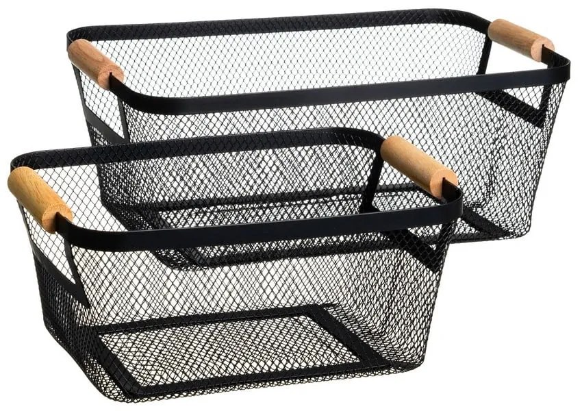 Drôtené kovové košíky v súprave 2 ks 33x21x14 cm – Casa Selección