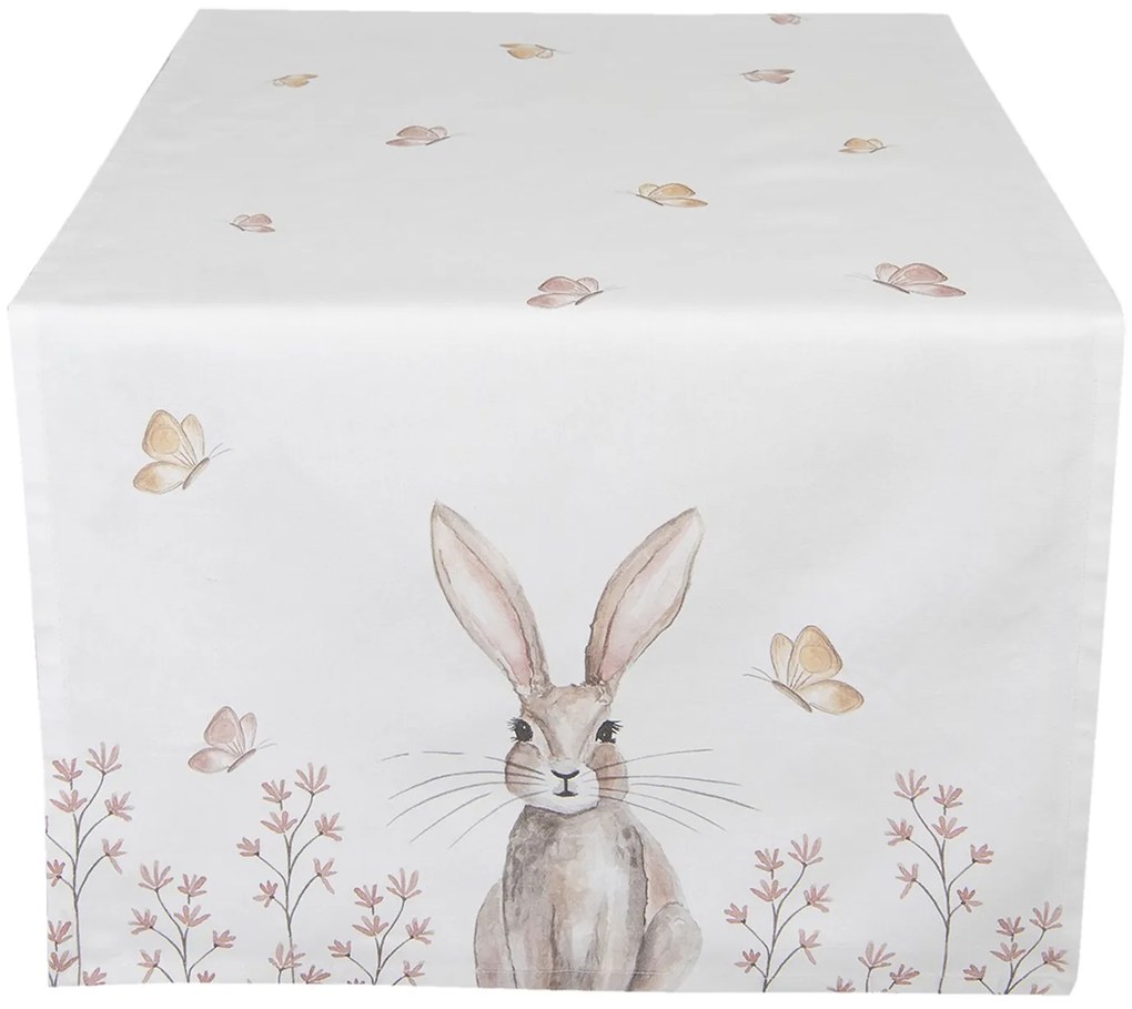 Bavlnený behúň na stôl s motívom zajačikov Rustic Easter Bunny - 50 * 140 cm