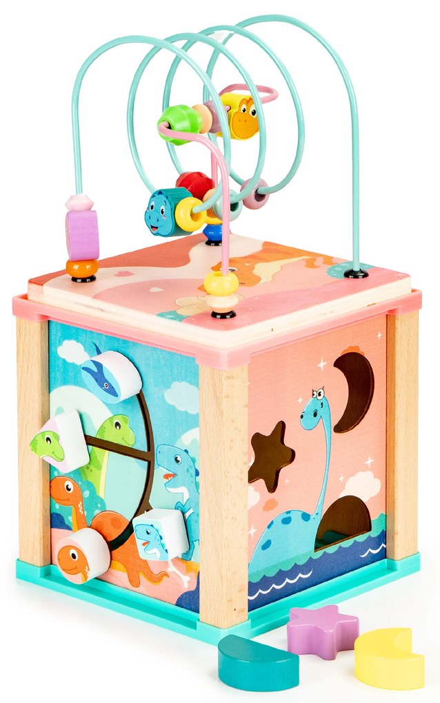 Vzdelávacia drevená kocka, triedička mula ECOTOYS