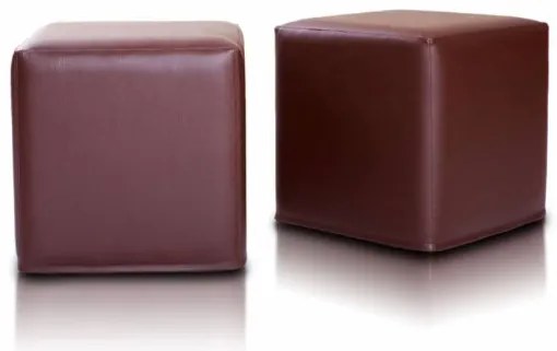 Sedací vak taburetka Block kocka tmavo hnedá ekokoža TiaHome