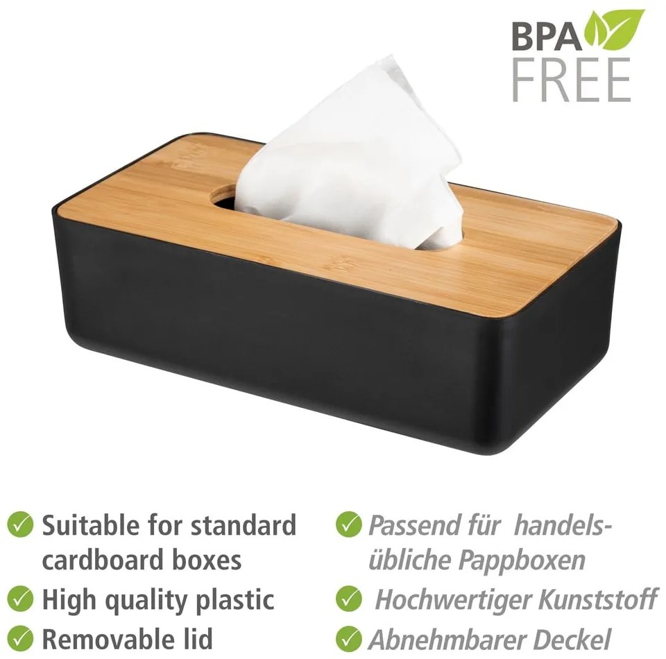 Plastovo-bambusový box na vreckovky Rotello - Wenko
