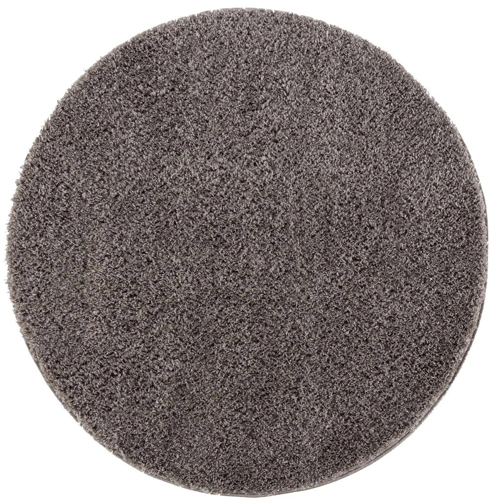 Dekorstudio Jednofarebný okrúhly koberec PULPY sivý Priemer koberca: 80cm