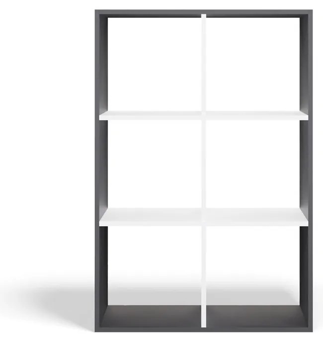 Regál Malax 2x3 110 cm antracit/biely