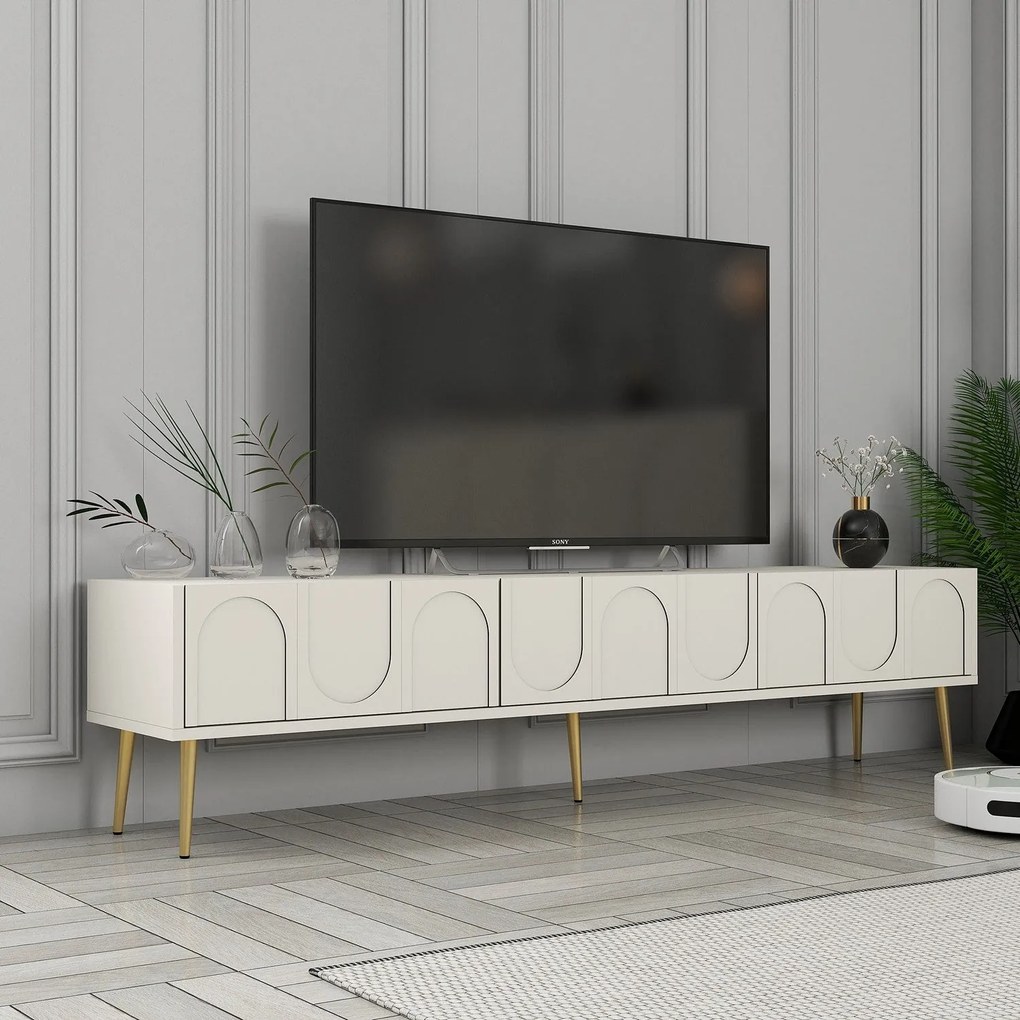 TV szekrény Lyon 43 - Cream, Gold