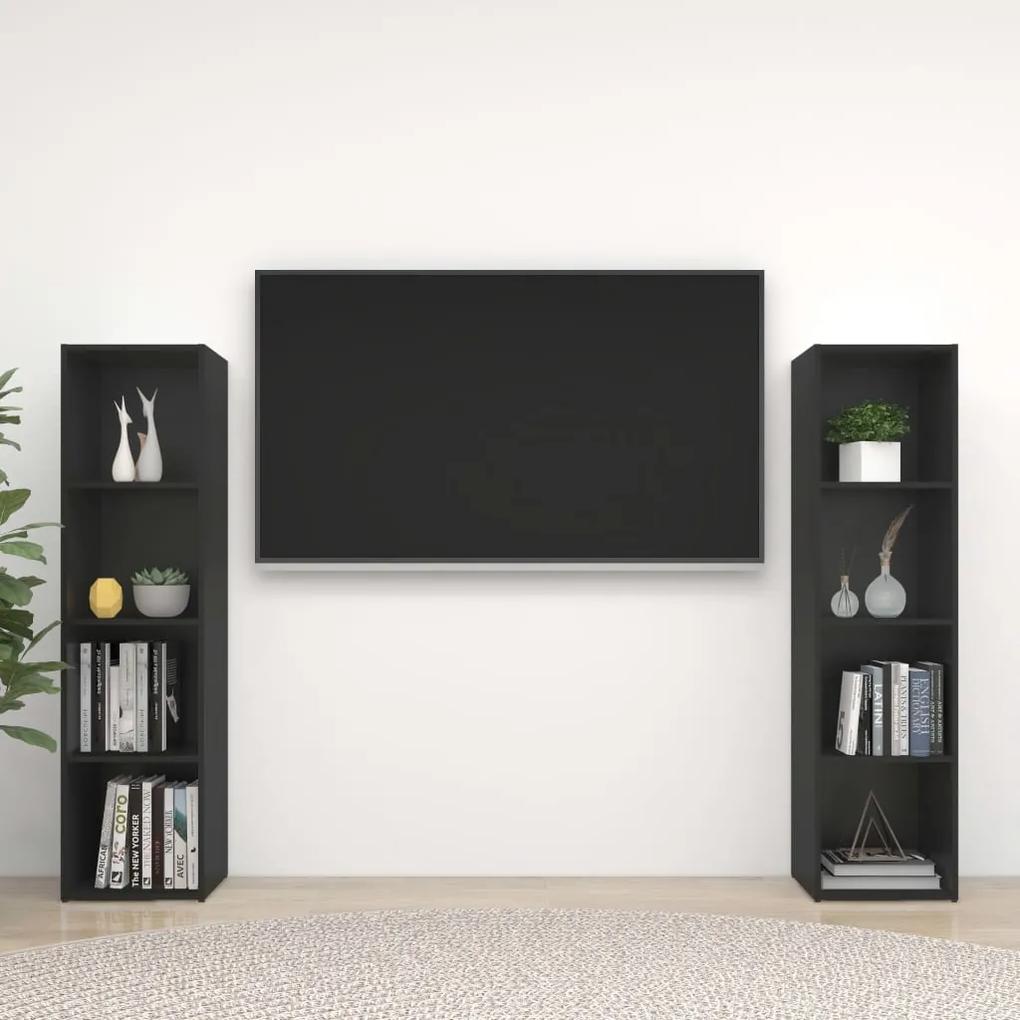 TV skrinky 2 ks čierne 142,5x35x36,5 cm drevotrieska 3079917