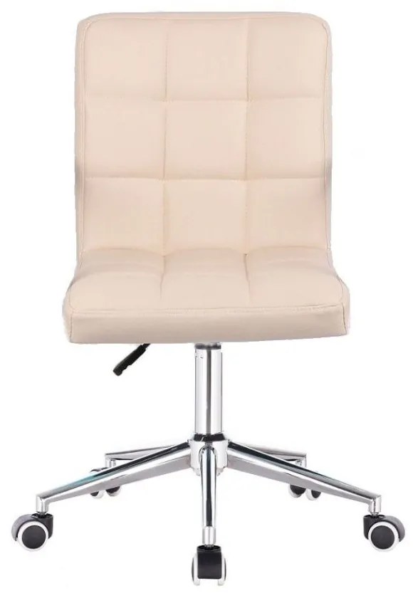LuxuryForm DESIGN Stolička TOLEDO na striebornej podstave s kolieskami - krémová