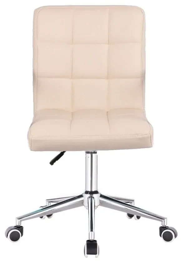 LuxuryForm DESIGN Stolička TOLEDO na striebornej podstave s kolieskami - krémová
