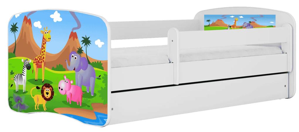 Letoss Detská posteľ BABY DREAMS 140/70- Safari Biela S matracom Bez uložného priestoru