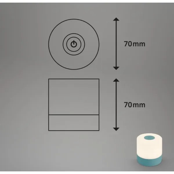 Briloner 7461010 - LED Stmievateľná nabíjacia stolná lampa LED/2W/5V IP44 modrá