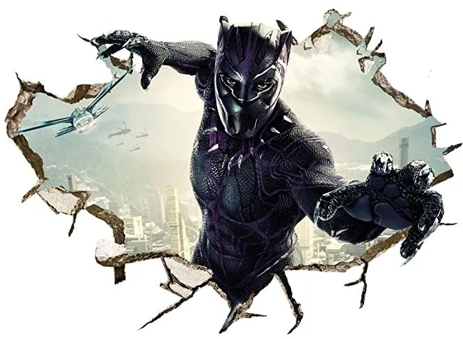 Veselá Stena Samolepka na stenu na stenu Black Panther
