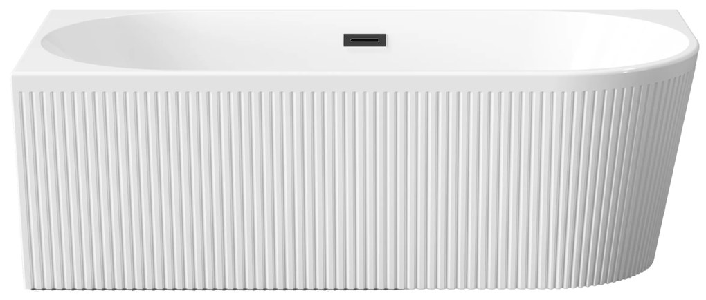 Invena Invena, voľne stojaca vaňa 170x80x58 cm, ľavá, biela lesklá, čierny prepad, INV-AN-02-14L-KPL