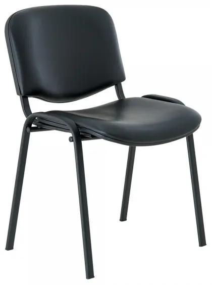 Kožená konferenčná stolička ISO - čierne nohy